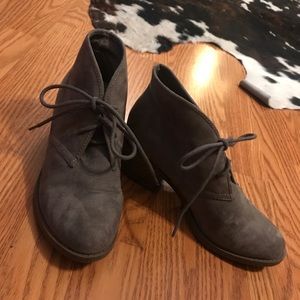 Carlos Santana Gray Suede Like Booties